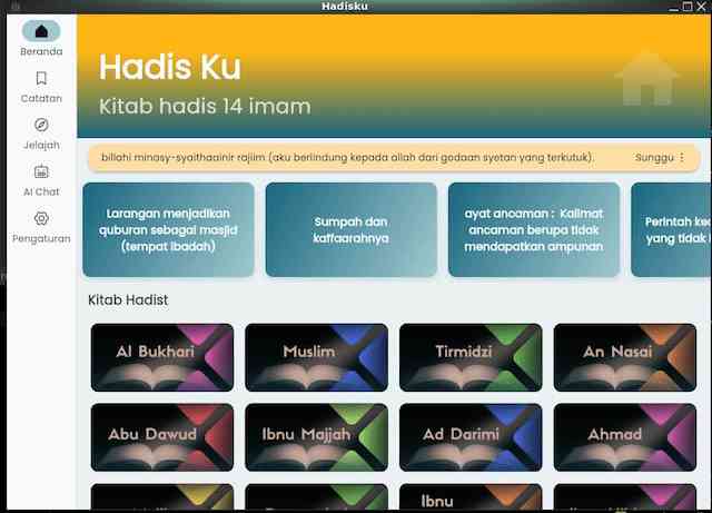 HadisKu: Perpustakaan Digital Hadis 14 Imam yang Gratis dan Bebas Iklan
